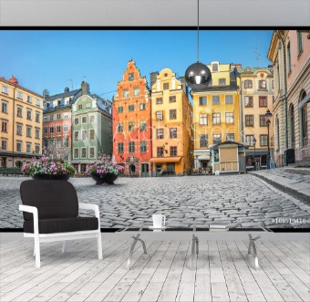 Picture of Old colorful houses on Stortorget square in Stockholm Sweden